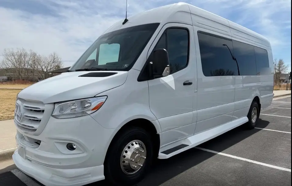 Cheyenne 16 passenger white Sprinter limo bus