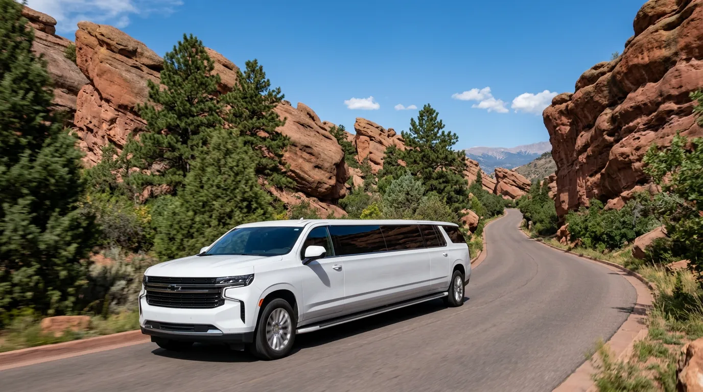 Cheyenne white Chevy Suburban 20 passenger stretch limo