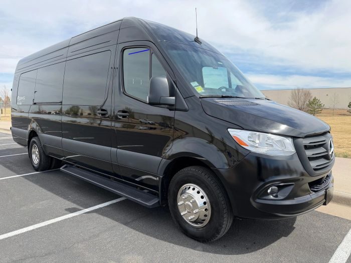 Black Mercedes Sprinter – Cheyenne limo service