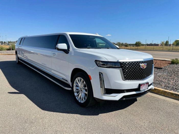 White Escalade stretch limo – Cheyenne limo service